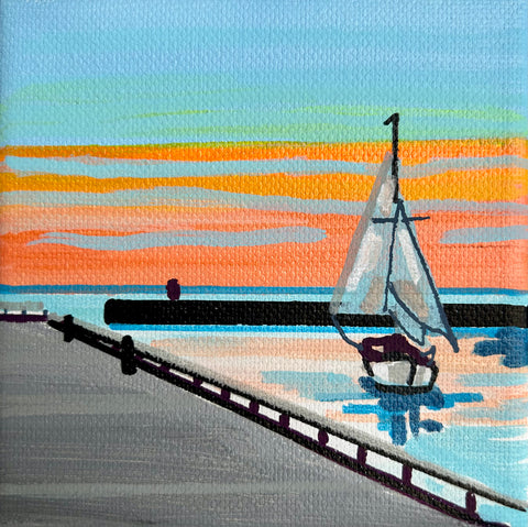 Bayfield Pier and Sailboat