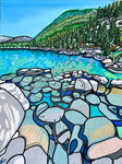 lake tahoe california painting rocks mountains Donna Colbourn