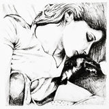 pencil drawing dog girl Donna Colbourn