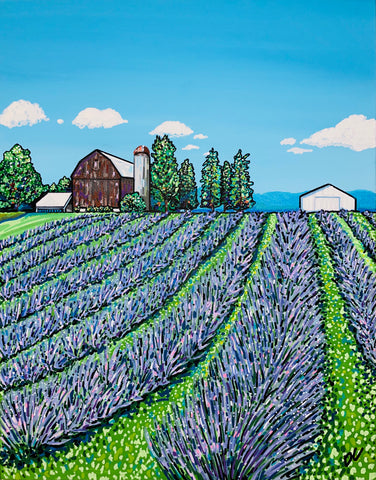 lavender fields painting purple art donna colbourn